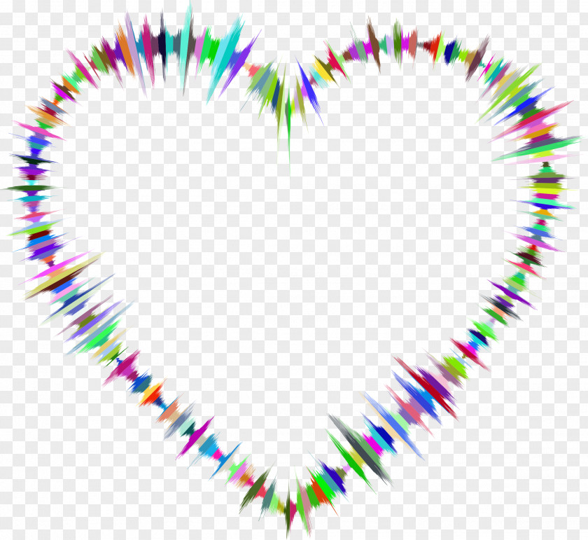 Rainbow Heart Sounds Wave Clip Art PNG