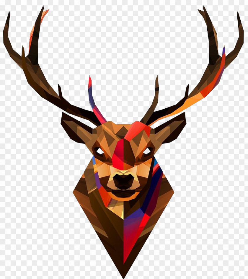 Deer Head Geometry Animal Geometric Mean Wallpaper Group PNG