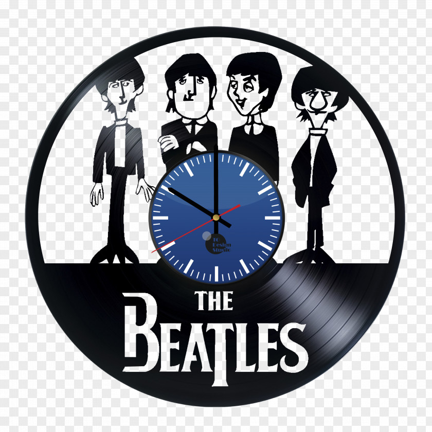 Large Vintage Wall Clock The Beatles LP Record Abbey Road Phonograph Sgt. Pepper's Lonely Hearts Club Band PNG