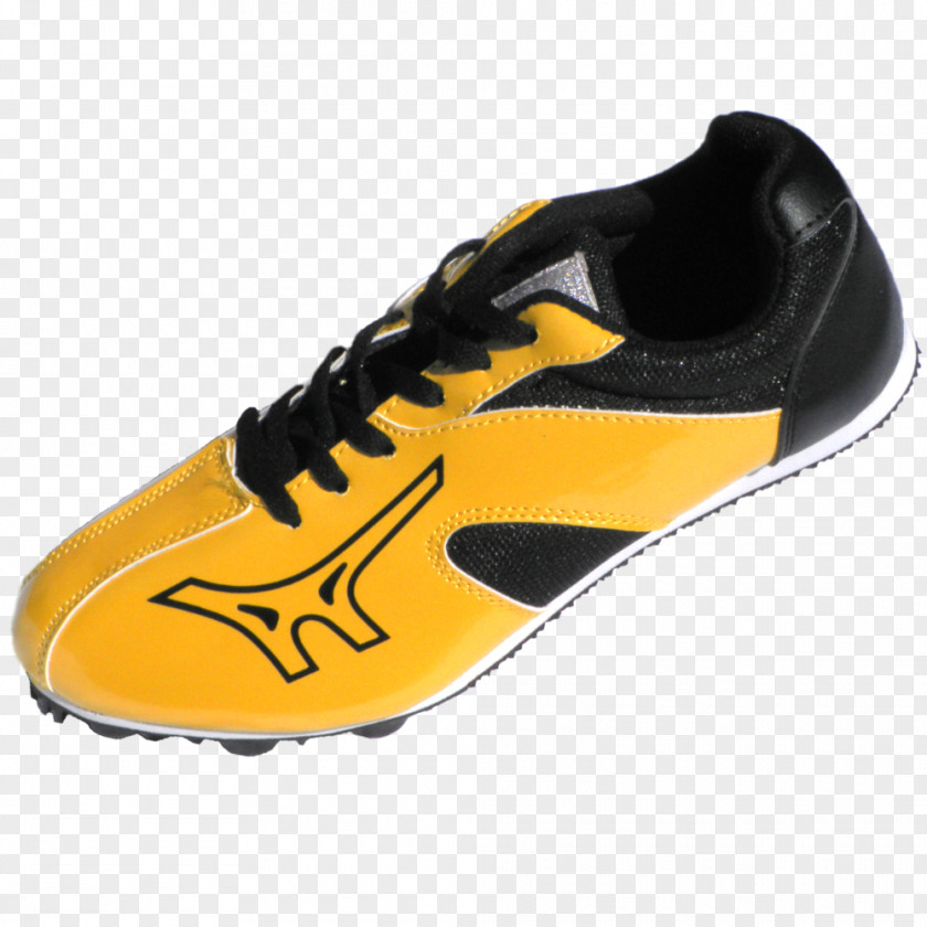 Black Yellow Track Spikes Cleat Shoe Sneakers Running PNG
