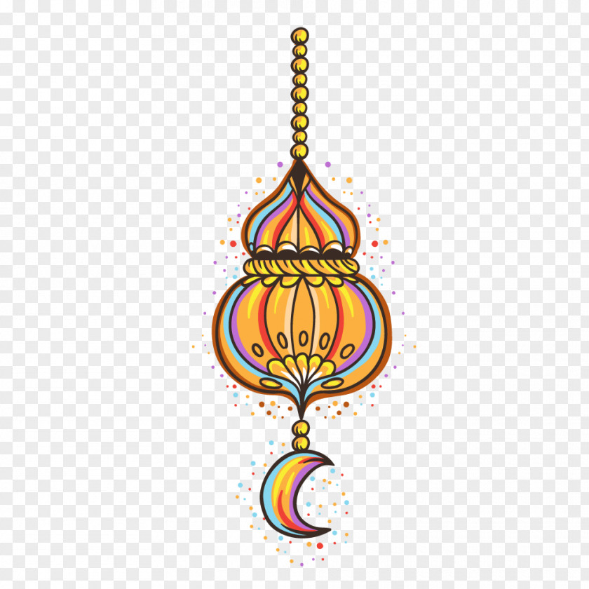 Color Hand-painted Ornaments Eid PNG