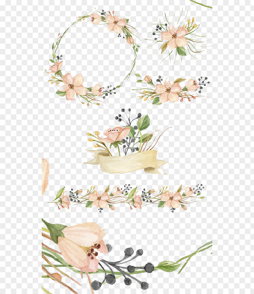 Hand-painted Flowers Watercolor Painting Creative Market Pink PNG