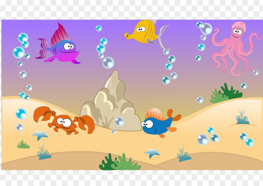 Under The Sea Line Art Clip PNG