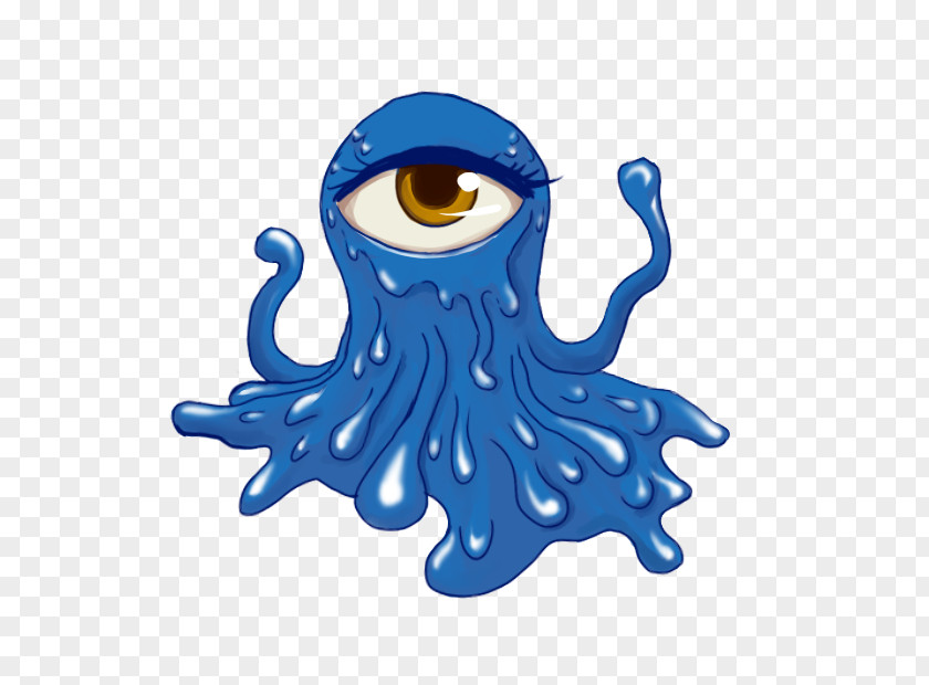 Slime Octopus Electric Blue Cobalt Cephalopod PNG