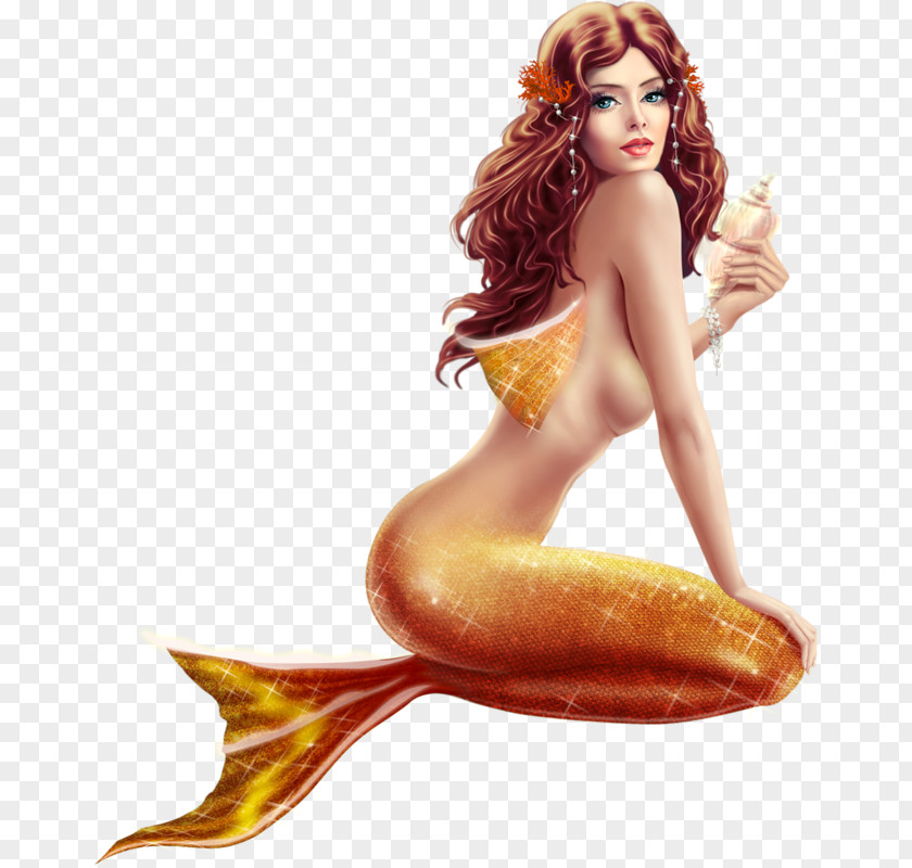 Golden Mermaid Pixel PNG