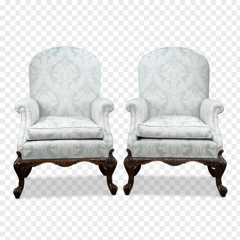 Mahogany Chair Loveseat Furniture Empire Style Louis Quinze Georgian Era PNG