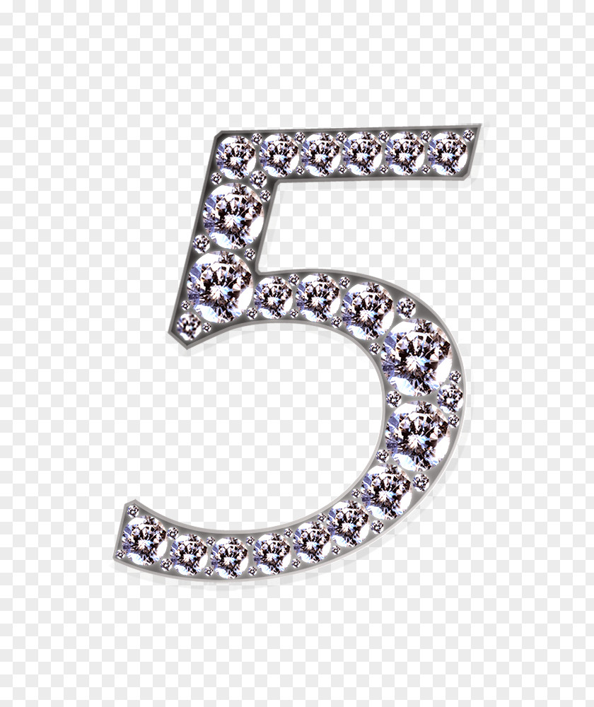 Number 5,Diamond Effect Diamond Computer File PNG
