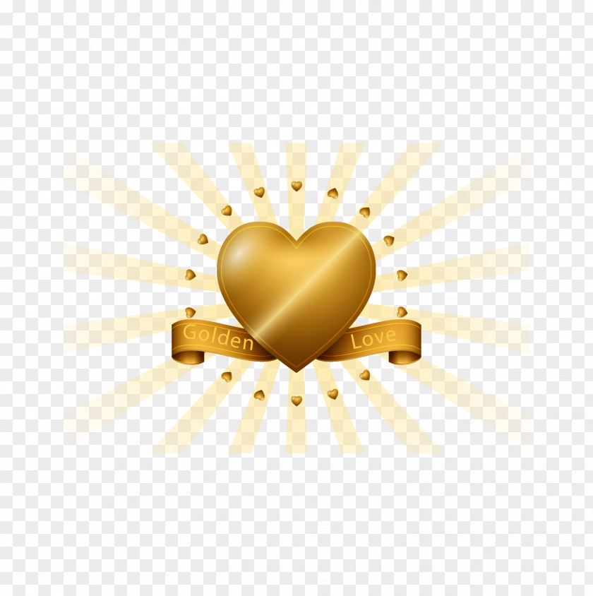 Ray Background Golden Love Euclidean Vector PNG
