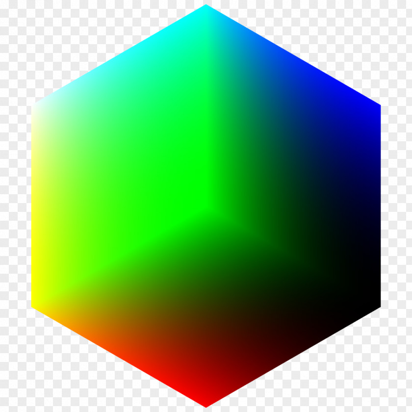 Cube Green RGB Color Model Space PNG