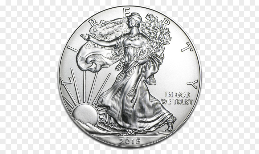 Eagle American Silver Bullion Coin Gold PNG