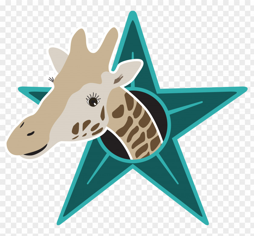 Travel Giraffe Turquoise Teal PNG