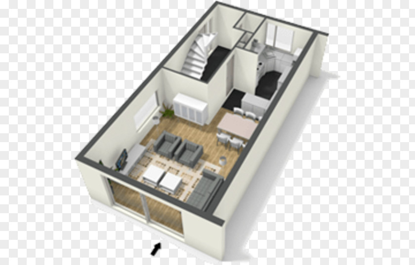 House 3D Floor Plan PNG