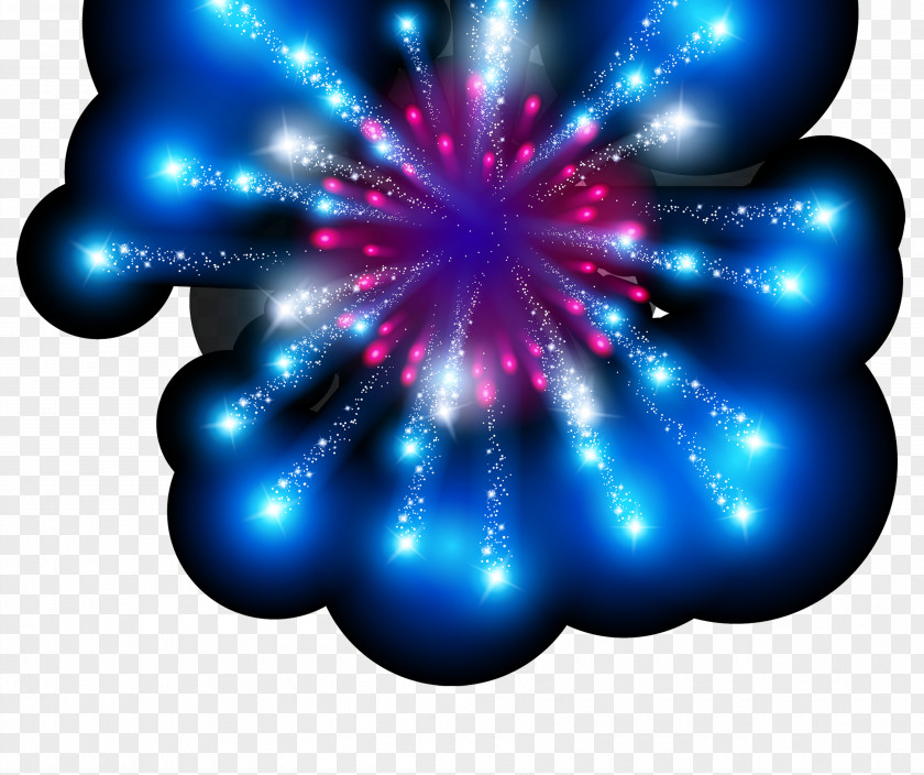 Blue Fireworks Flame Light Effect Element PNG