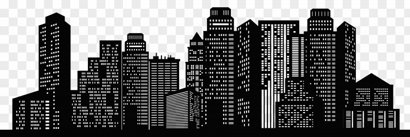 Cityscape Silhouette Clip Art Image PNG