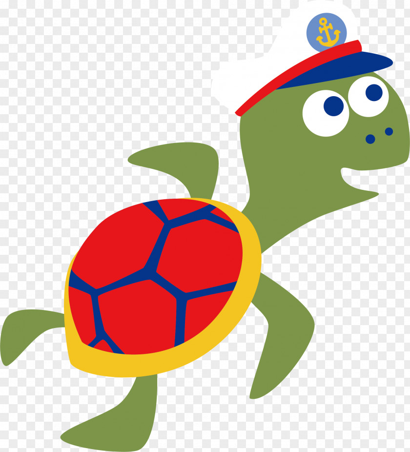 Green Turtle Vector Cartoon Illustration PNG