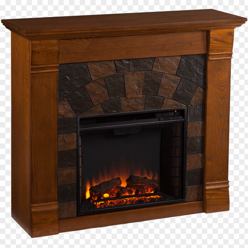 Oak Electric Fireplace Electricity Shelf Heater PNG