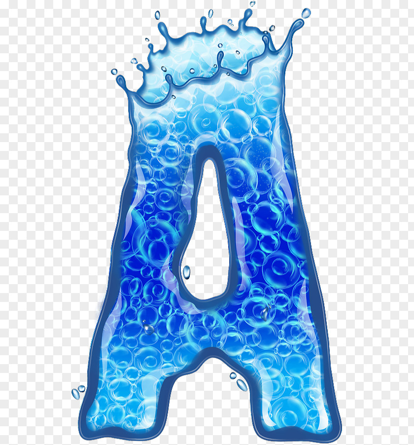 Water Alphabet Lettering All Caps Font PNG