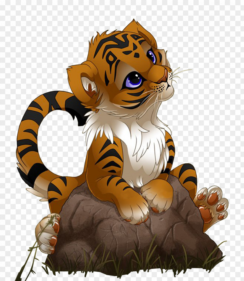 Cartoon Bengal Tiger Cubs Cuteness Clip Art PNG