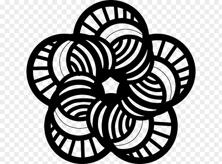 Symbol Blackandwhite Black And White Flower PNG