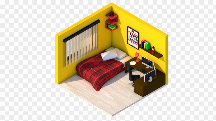 Design Isometric Projection Living Room Bedroom PNG