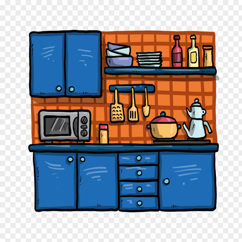 Hand-painted Kitchen Table Illustration PNG