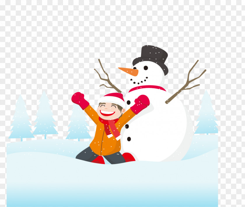 Happy Children Snowman New Year Child Clip Art PNG