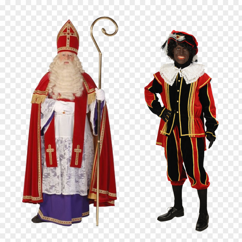 Santa Claus Costume Sinterklaas Hoofdpiet Suit PNG