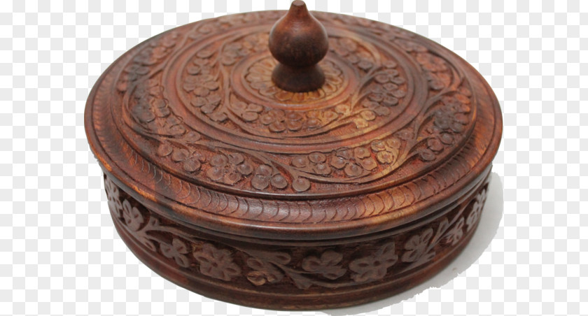 Wood Tray Ceramic Antique Lid Copper PNG