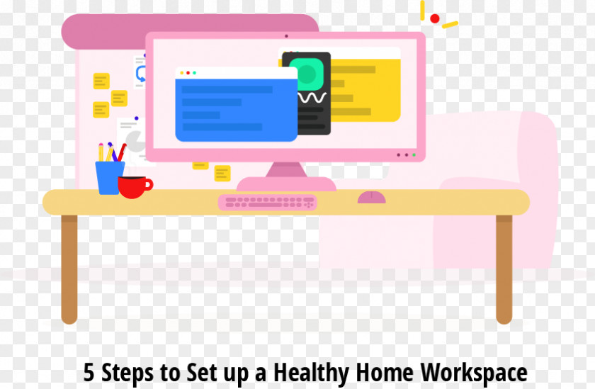Healthy Home Office Closed Captioning Desk PNG