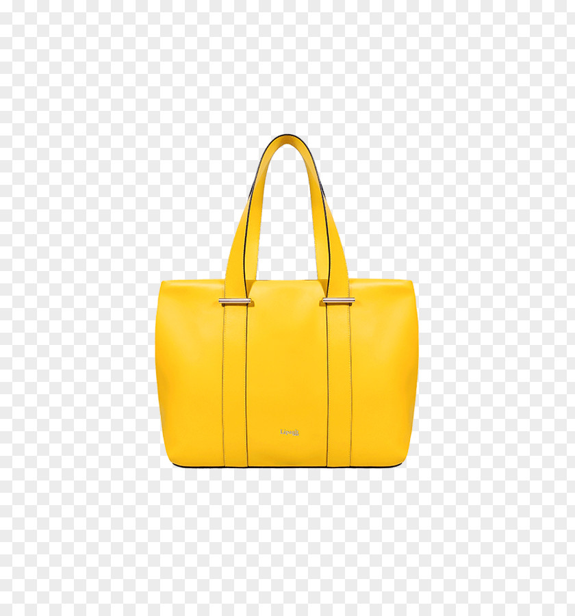Bag Handbag Tote Leather Yellow PNG