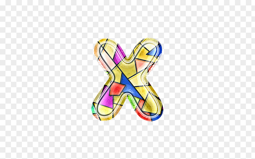 Stained Glass Letter X Numerical Digit PNG