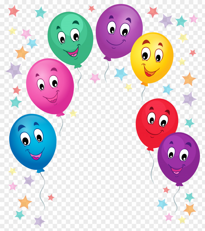 Colored Balloons Painted PNG