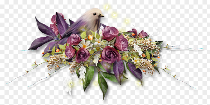 Two Birds Floral Design Scrapbooking Flower Clip Art PNG