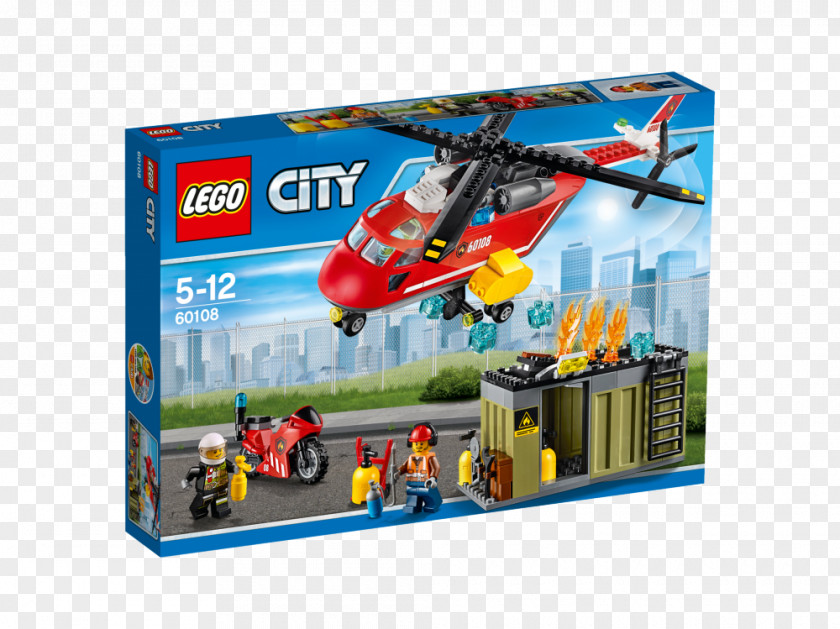 Toy LEGO 60108 City Fire Response Unit Lego 60124 Volcano Exploration Base PNG