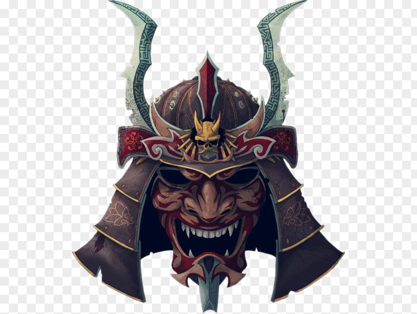 Ghost Warrior Mask Samurai Oni Kabuto Demon PNG