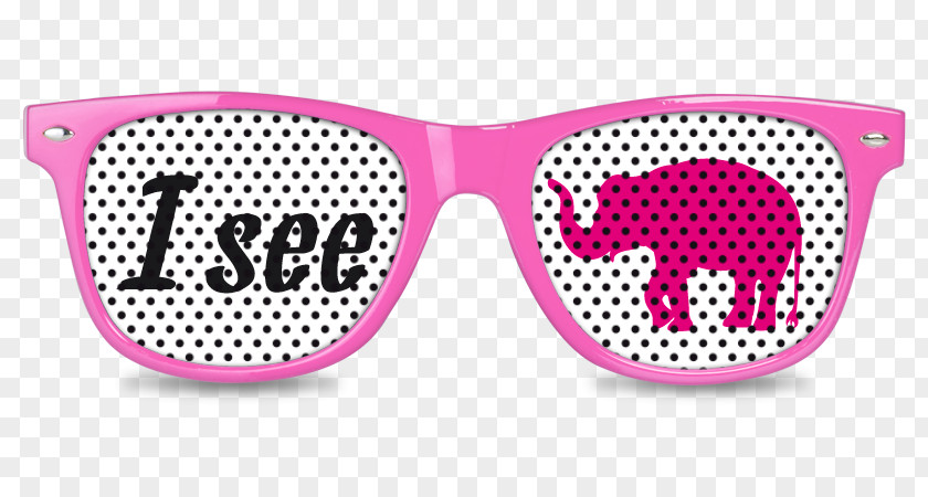 Seeing Pink Elephants Goggles Sunglasses Pattern PNG