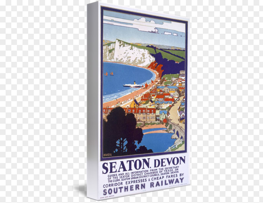 Travel Posters Devon Seaton Rail Transport Poster Train PNG