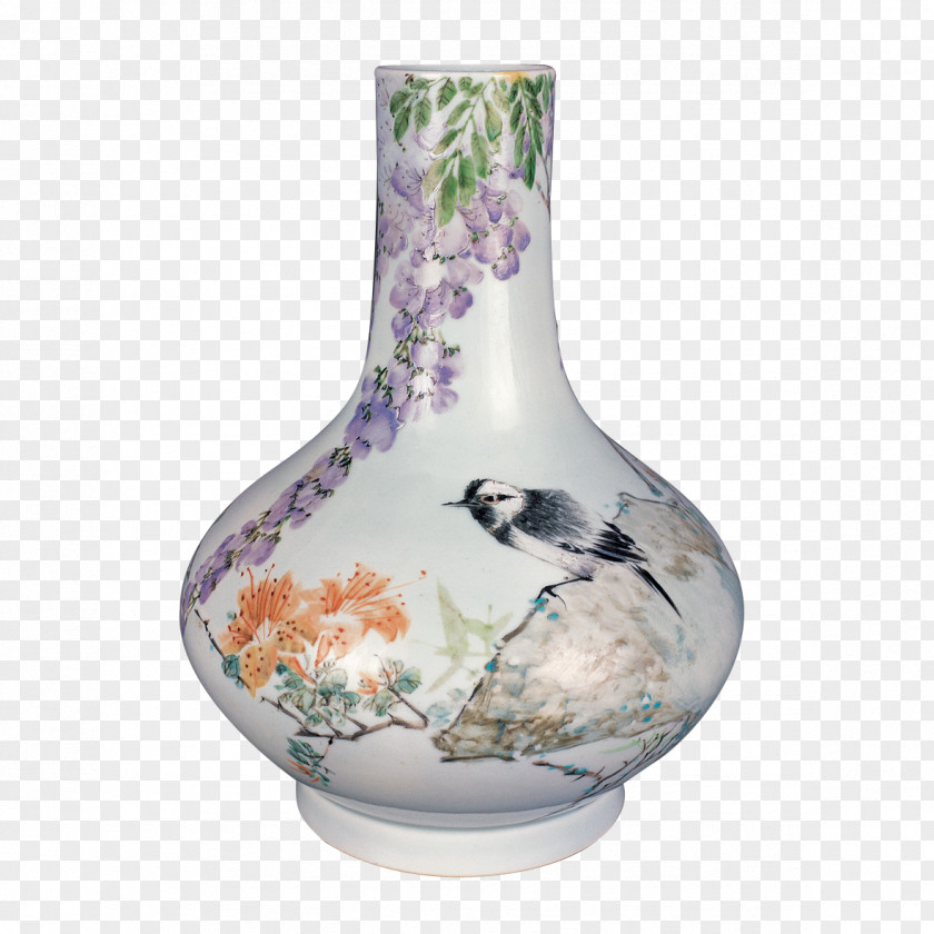 Classical Ceramic Vases Of Flowers And Birds A Vase Porcelain PNG