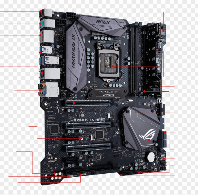 Ps2 Port Computer Cases & Housings Intel Motherboard ASUS ROG Maximus IX Apex ATX PNG