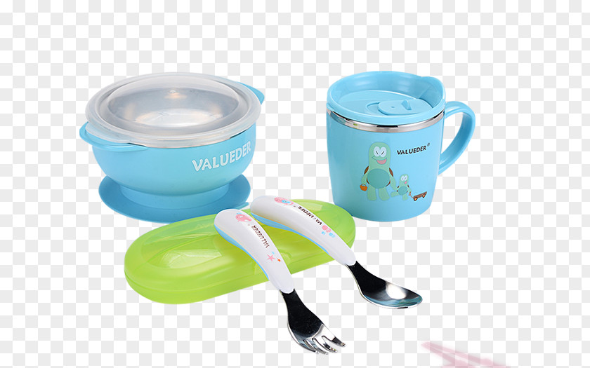 Blue Green Bowl And Kettle Spoon Tableware PNG