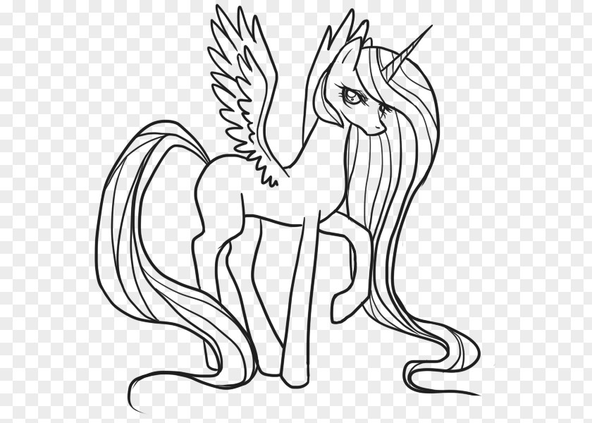 My Little Pony Fluttershy Princess Luna Coloring Book Line Art Drawing PNG