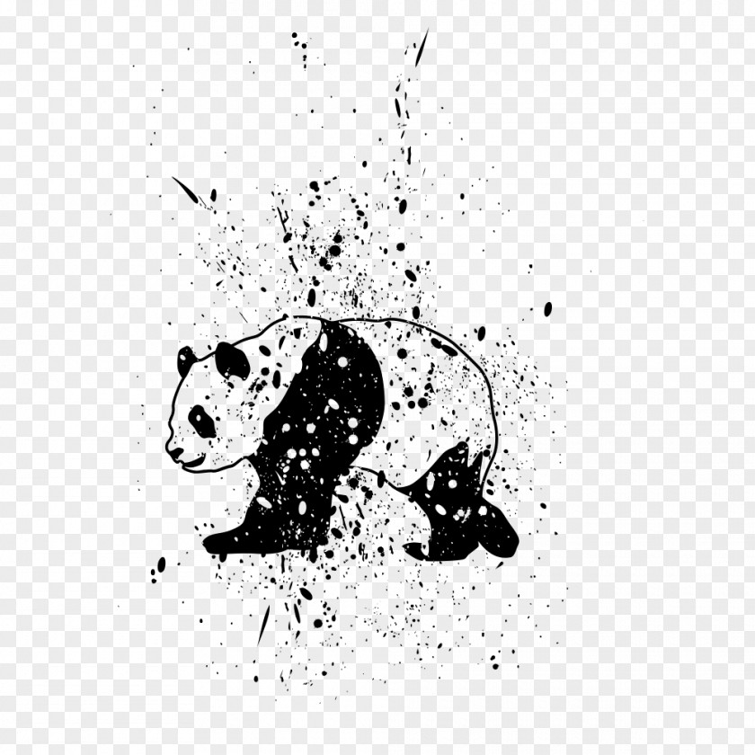 Panda Giant Curtain Shower Douchegordijn Bamboo PNG