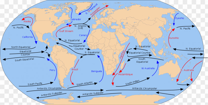 Robinson Projection Antarctic Circumpolar Current Southern Ocean Atlantic North PNG