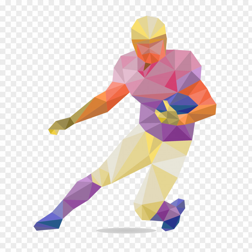 American Football Player Design Vector Material PNG