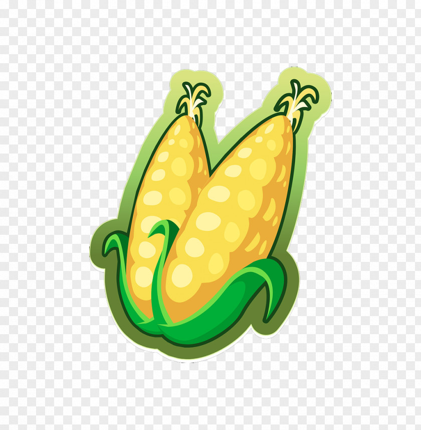 Cartoon Vegetables And Corn Must Be Added Daily Vitamins On The Cob Maize Sweet Clip Art PNG