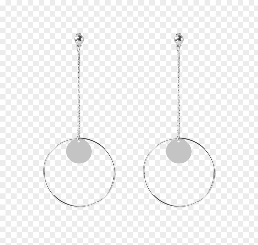 Chain Circle Earring Silver Product Design Body Jewellery PNG