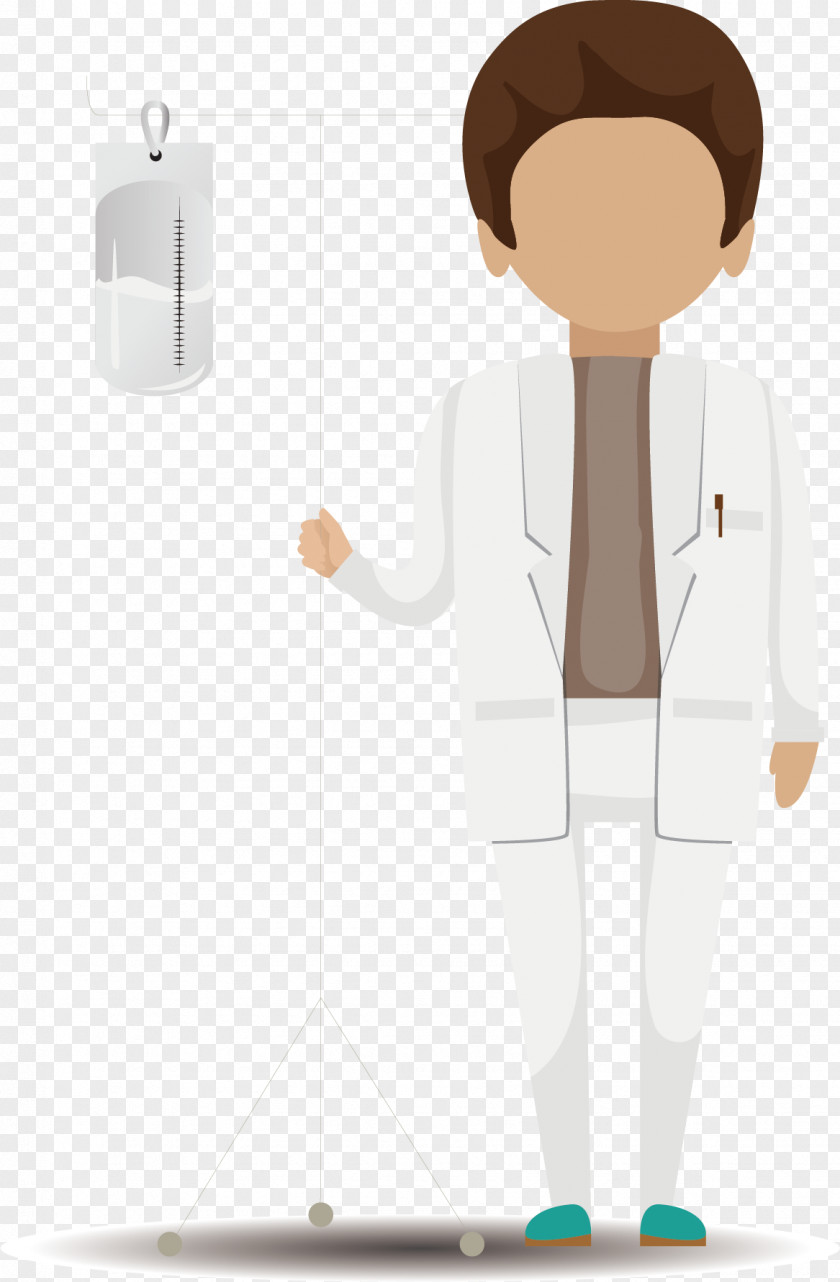 Ready For Infusion Male Doctor Cartoon Physician Illustration PNG