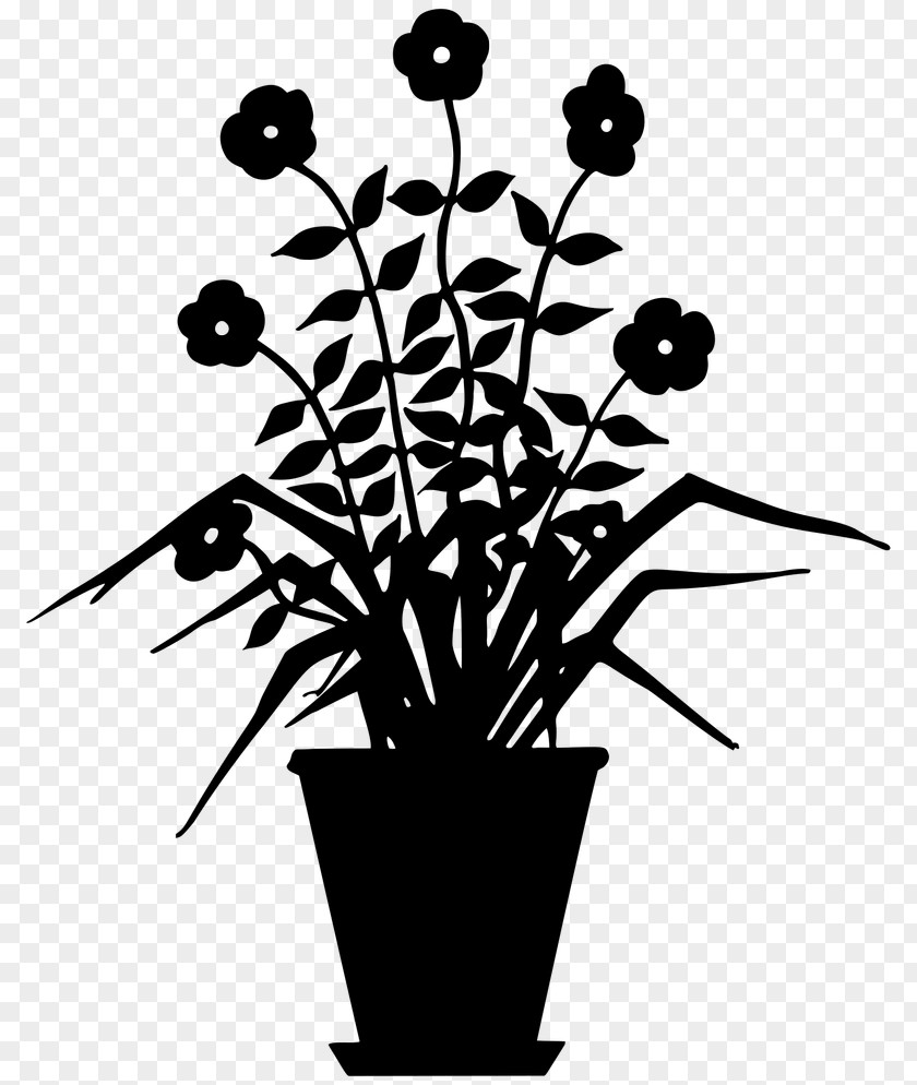 Wildflower Blackandwhite Floral Design PNG