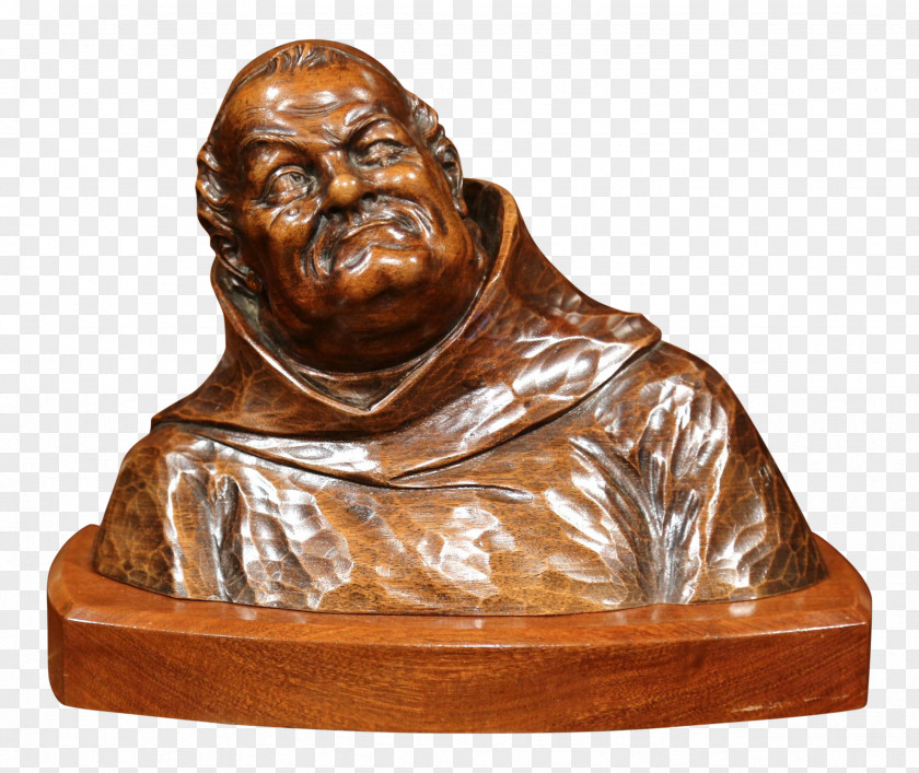 Monk Bust 20th Century Sculpture Marble Bronze PNG