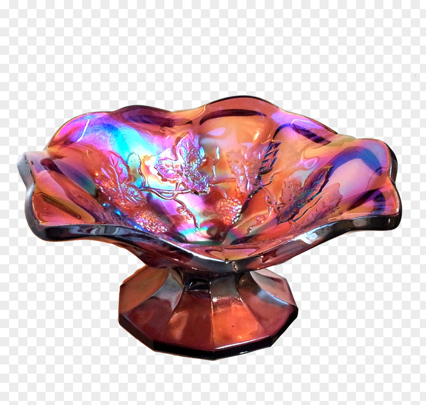 Punch Bowl Carnival Glass Purple PNG